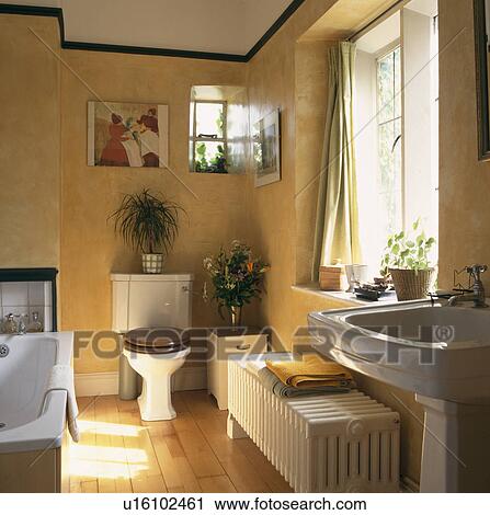 White toilet and square low radiator in yellow bathroom with wooden flooring View Large Photo Image Stock Image - White toilet and square low radiator in yellow bathroom with wooden flooring. Fotosearch