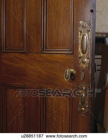 Stock Photo - wooden, interior, details, traditional, door, interiors. Fotosearch