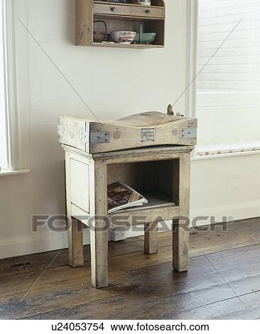 Antique butcher's block on polished wood floor View Large Photo Image Picture - Antique butcher's block on polished wood floor. Fotosearch