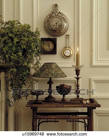 Stock Photo - Antique Clock Hanging on Wall.. Fotosearch