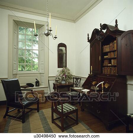 Antique writing bureau in traditional study View Large Photo Image Stock Image - Antique writing bureau in traditional study. Fotosearch