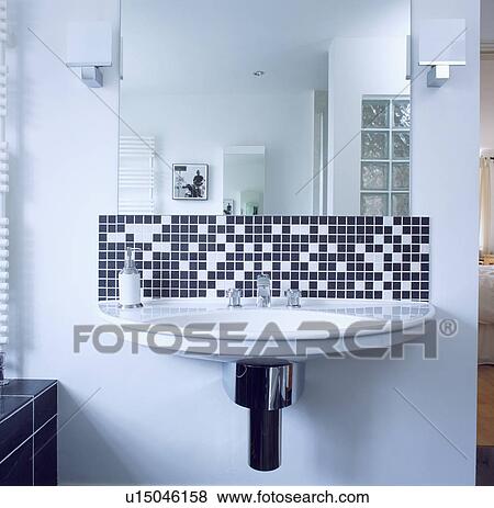 Stock Photo - bathroom, tile, monochromatic, mosaic, tiling, town, interiors. Fotosearch