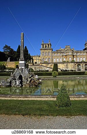 Blenheim Palace, Woodstock, near Oxford, Oxfordshire, England. View from lower water terrace View Large Photo Image Stock Photo - Blenheim Palace, Woodstock, near Oxford, Oxfordshire, England. View from lower water terrace. Fotosearch