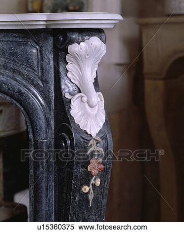Close-up of black marble fireplace View Large Photo Image Stock Photography - Close-up of black marble fireplace. Fotosearch