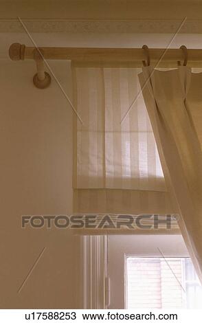 Close-up of cream curtain and cream blind View Large Photo Image Stock Image - Close-up of cream curtain and cream blind. Fotosearch