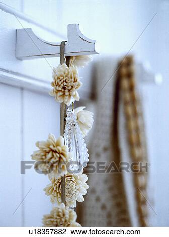 close-up of dried flower garland hanging from a hook View Large Photo Image Stock Image - close-up of dried flower garland hanging from a hook. Fotosearch