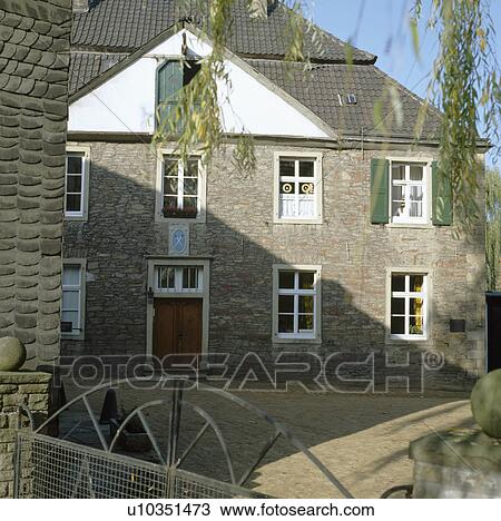 Courtyard in front of country house in Germany View Large Photo Image Stock Image - Courtyard in front of country house in Germany. Fotosearch