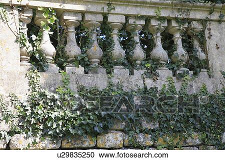 Stock Image - details, sculptures, walls, gardens. Fotosearch