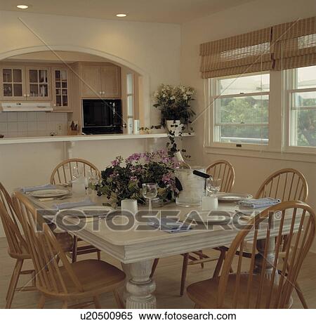 Stock Photography - Diningroom Table with Six Chairs.. Fotosearch