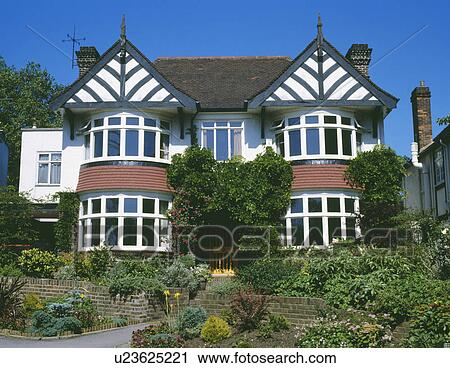 Double Fronted Detached Thirties House With Bay Windows Stock Image Stock Image Double Fronted Detached Thirties House With Bay Windows Fotosearch