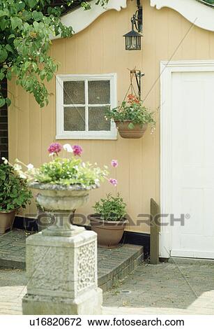Exterior of small pink and white painted playhouse or shed. View Large Photo Image Stock Image - Exterior of small pink and white painted playhouse or shed.. Fotosearch