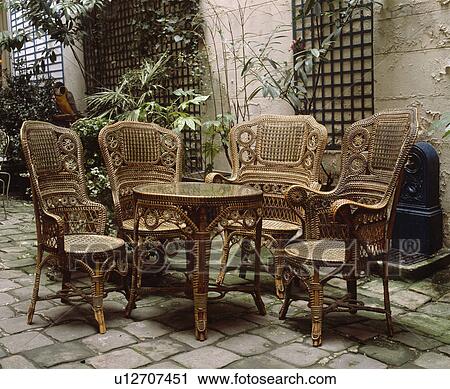 Furniture on patio of house in France View Large Photo Image Stock Image - Furniture on patio of house in France. Fotosearch