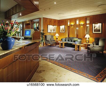 hotel, interior, modern, reception, commercial, interiors View Large Photo Image Stock Image - hotel, interior, modern, reception, commercial, interiors. Fotosearch