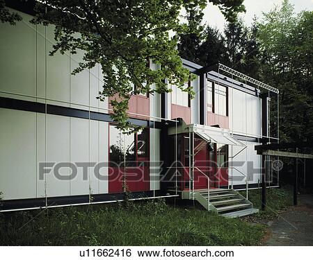 Stock Photograph - Modern architectural house in the country. Fotosearch