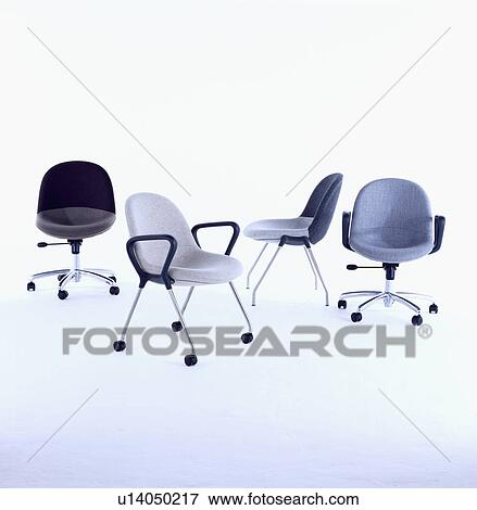Stock Photo - Modern black, white and grey office chairs. &#13; &#10; &#13; &#10; &#13; &#10;. Fotosearch