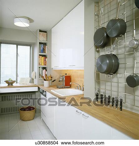 Picture - monochromatic, interior, kitchens, town, storage, interiors. Fotosearch