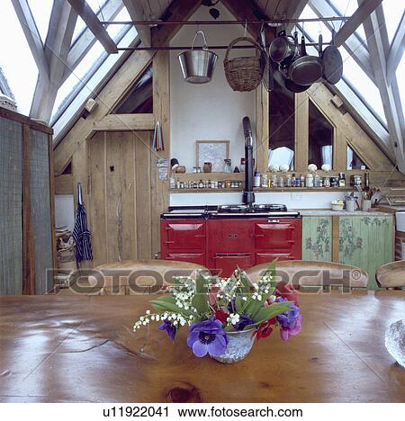 Stock Image - Open-plan kitchen dining area. Fotosearch