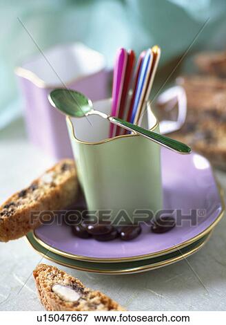 Pale green coffee cups with gilded edges and decorative spoons of mixed pastel colours. View Large Photo Image Stock Photo - Pale green coffee cups with gilded edges and decorative spoons of mixed pastel colours.. Fotosearch