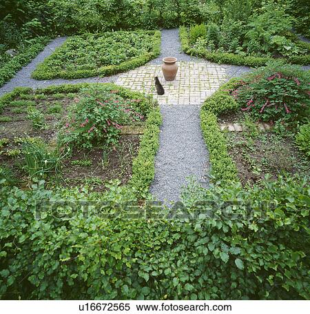 Stock Photography - Path in formal knot garden. Fotosearch