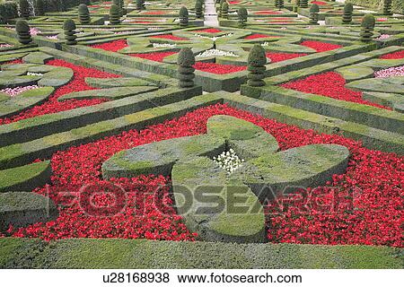 Stock Photo - red, topiary, hedges, formal, beds, gardens. Fotosearch