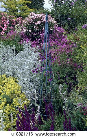 Sculpture in flowering borders in country garden in summer View Large Photo Image Stock Photograph - Sculpture in flowering borders in country garden in summer. Fotosearch