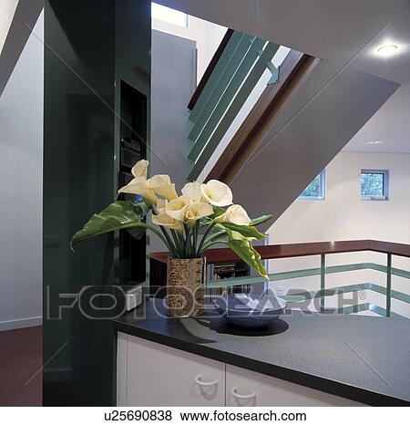 Stairway with Plant in Foreground. View Large Photo Image Stock Photo - Stairway with Plant in Foreground.. Fotosearch