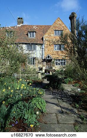 Stone paving in country garden View Large Photo Image Stock Image - Stone paving in country garden . Fotosearch