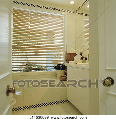 Stock Photo - town, interior, modern, bathroom, monochromatic, interiors. Fotosearch