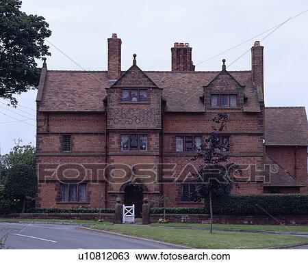 Traditional 17th century brick country house View Large Photo Image Stock Image - Traditional 17th century brick country house. Fotosearch