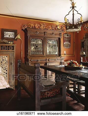 Traditional diningroom with carved furniture. View Large Photo Image Stock Image - Traditional diningroom with carved furniture.. Fotosearch