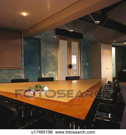 Stock Photo - Unusual triangular boardroom table.. Fotosearch