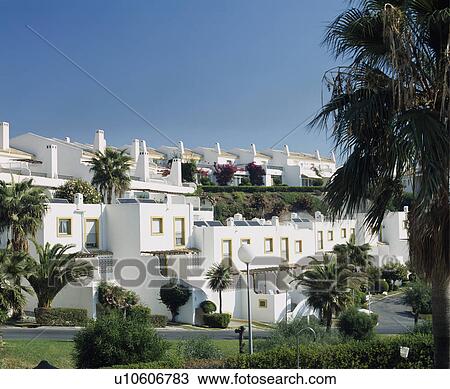 Villas in white holiday village in Southern Spain View Large Photo Image Stock Image - Villas in white holiday village in Southern Spain. Fotosearch