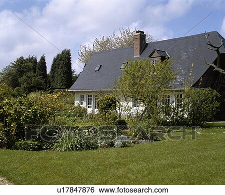 White cottage in summer View Large Photo Image Stock Photograph - White cottage in summer. Fotosearch