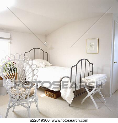 White country style bedroom. View Large Photo Image Stock Image - White country style bedroom.. Fotosearch