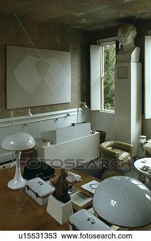White lamps in designer-style living room View Large Photo Image Stock Image - White lamps in designer-style living room. Fotosearch