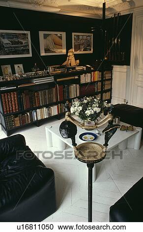 White wooden flooriboards in black+white living room View Large Photo Image Stock Image - White wooden flooriboards in black+white living room. Fotosearch