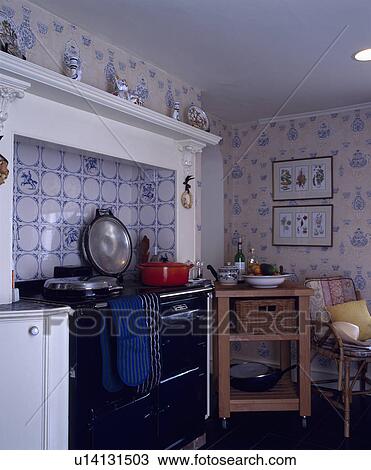 Stock Image - agas, interior, cottage, kitchen, oven . Fotosearch