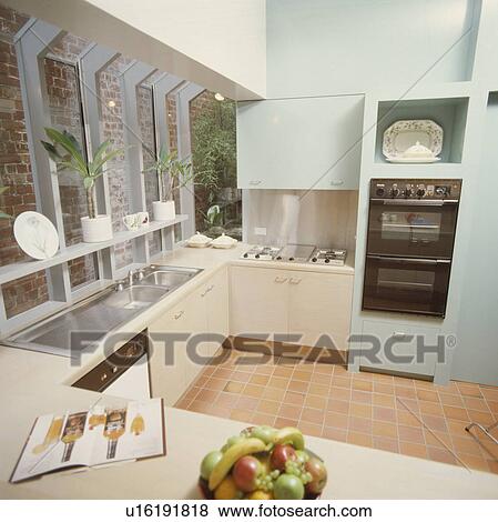 Stock Photo - appliance, interior, hob, oven, modern, interiors. Fotosearch