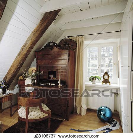 attic furniture desk View Large Photo Image Stock Photo - attic furniture desk. Fotosearch
