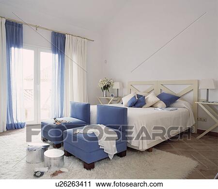 Stock Image - bedroom, pastel, pastels, interior, rugs. Fotosearch