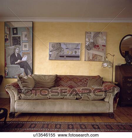 Beige sofa in traditional living room View Large Photo Image Stock Photography - Beige sofa in traditional living room. Fotosearch
