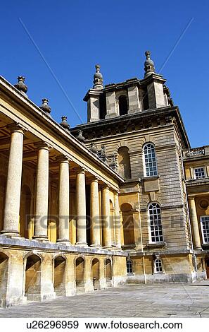 Blenheim Palace, Woodstock, near Oxford, Oxfordshire, England. Wing of Palace in courtyard near main entrance. View Large Photo Image Stock Photo - Blenheim Palace, Woodstock, near Oxford, Oxfordshire, England. Wing of Palace in courtyard near main entrance.. Fotosearch