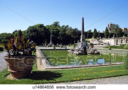 Blenheim Palace, Woodstock, near Oxford, Oxfordshire, England. View of lower water terrace View Large Photo Image Stock Photograph - Blenheim Palace, Woodstock, near Oxford, Oxfordshire, England. View of lower water terrace. Fotosearch