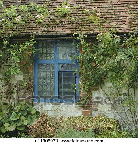 Blue window in country cottage View Large Photo Image Stock Image - Blue window in country cottage. Fotosearch