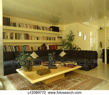 Bookshelves in traditional living room View Large Photo Image Stock Image - Bookshelves in traditional living room. Fotosearch