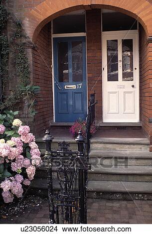 Close-up of Edwardian front doors View Large Photo Image Picture - Close-up of Edwardian front doors. Fotosearch