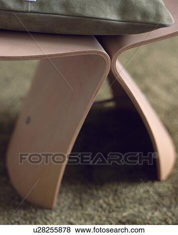 Close-up of modern plywood stool View Large Photo Image Stock Photo - Close-up of modern plywood stool. Fotosearch