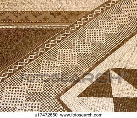 Stock Image - Close-up of mosaic tiled floor. Fotosearch