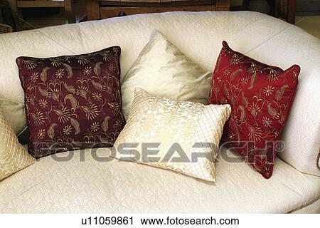 cream silk cushions
