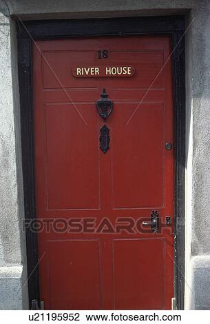 Close up of red front door View Large Photo Image Stock Image - Close up of red front door. Fotosearch